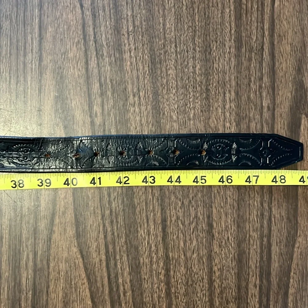 Vintage Trenton Engine Black Leather Belt